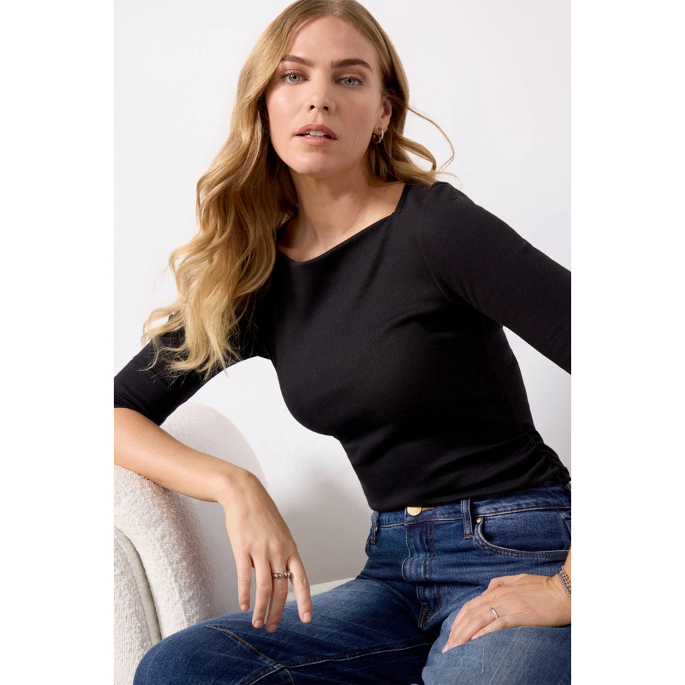 NEW Michael Stars Evereve Jenna Top Black Small